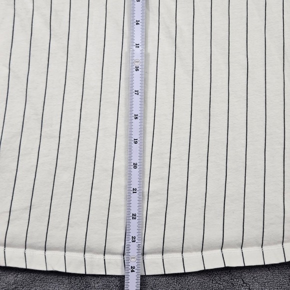 New Era Tampa Bay Rays Tank Top Womens S Cream Pinstripe Excellent Henley MLB - Picture 5 of 11